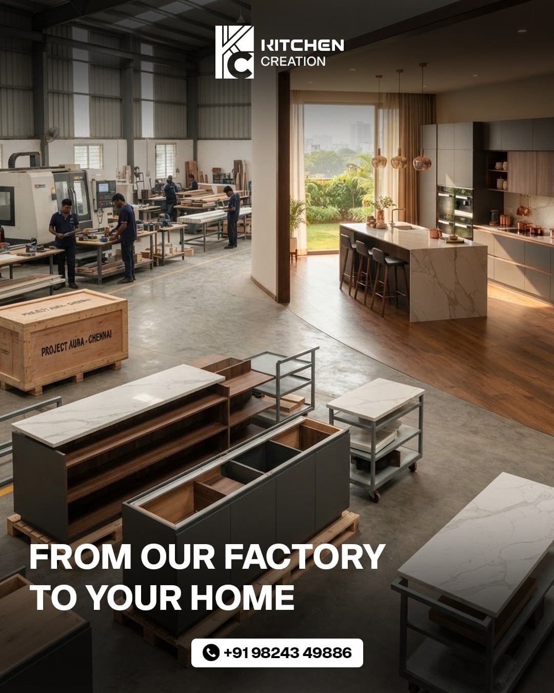 Kitchen Creation — From Factory to Home Consultation and Space Measurement